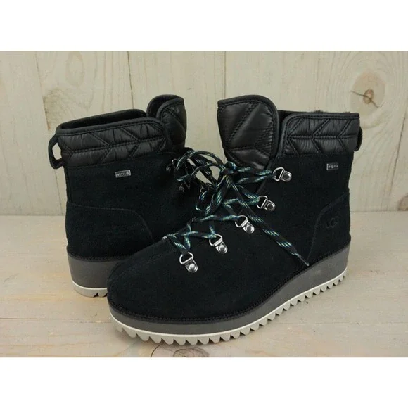 UGG Shoes Ugg Birch Black Lace Up Waterproof Boots Womens Us 8 Nib Poshmark